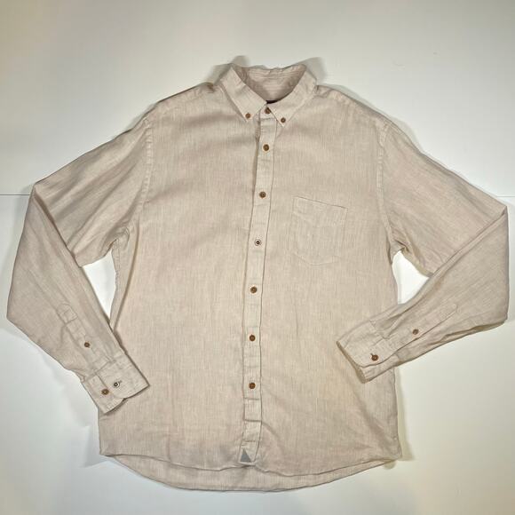 UNTUCKit Hudelot Slim Fit 100% Linen Button-Down Shirt L Orange Microstripe - Picture 1 of 10